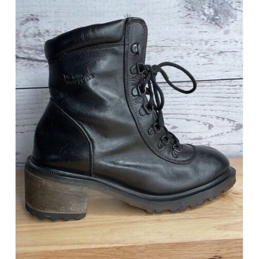 VTG Dr. Martens 8147 Leather Lace Up Ankle‎ Combat Boots Women Size 6 Black UK